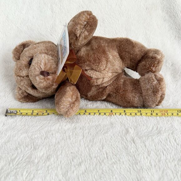 Animal Alley Brown Teddy Bear With Bow Stuffed 12” Plush Toy Vintage - Picture 4 of 4